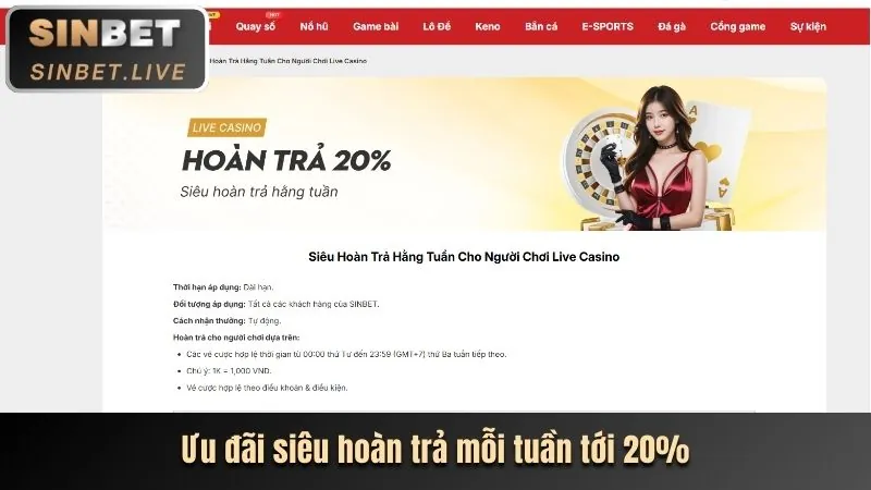 Hoàn trả hàng tuần tại 188cm App Casino